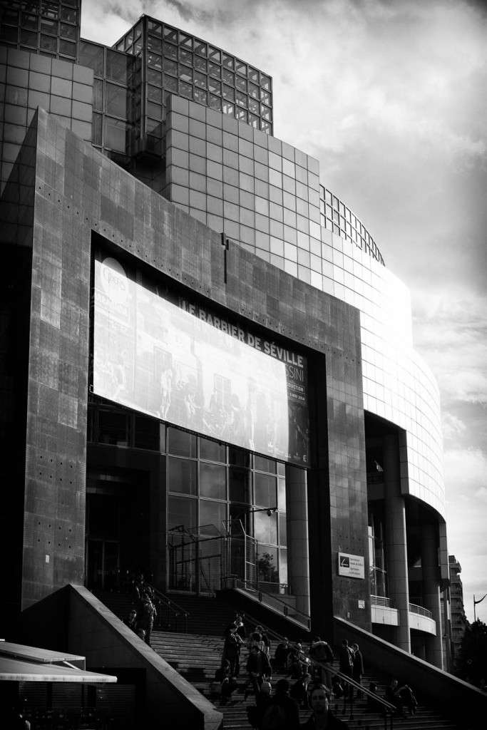 The Opera Bastille in Paris, France. B&W in contrasty light