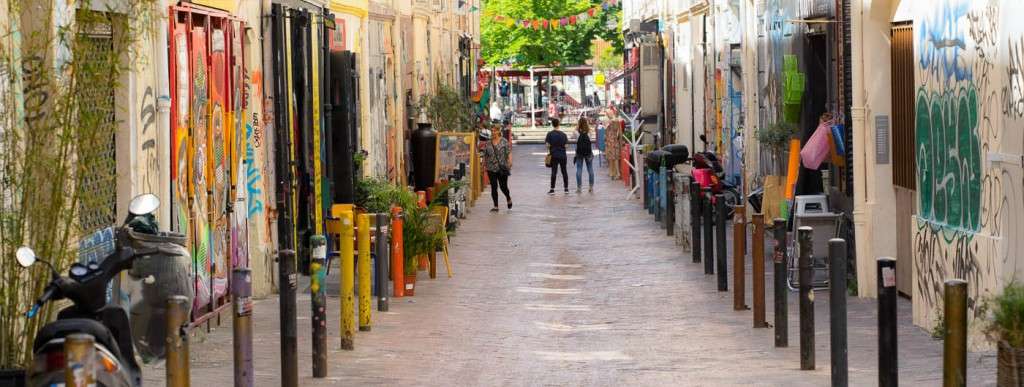 One of the colourful streets of Marseilles